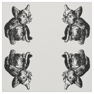French Bulldog Puppy Custom Cotton Twill Stoff