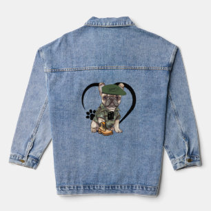French Bulldog Puppy in Camouflage Outfit & Green Jeansjacke