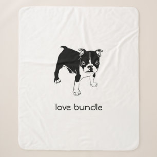 French Bulldog Puppy Liebe Bundle Sherpa Blanket Sherpadecke