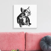French Bulldog Puppy Zeichne Single drucken Leinwanddruck (Insitu (Wohnzimmer))