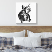 French Bulldog Puppy Zeichne Single drucken Leinwanddruck (Insitu (Schlafzimmer))