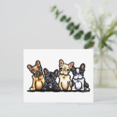 French Bulldog Quartett Postkarte (Stehend Vorderseite)
