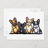 French Bulldog Quartett Postkarte (Vorne/Hinten)