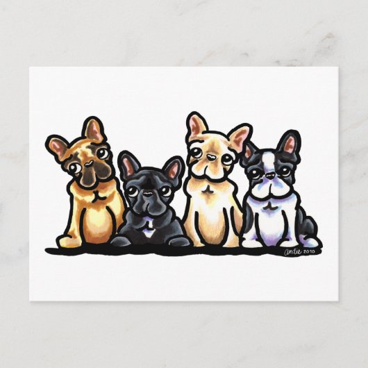French Bulldog Quartett Postkarte (Vorderseite)