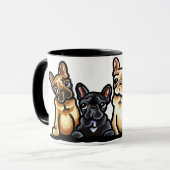 French Bulldog Quartett Tasse (Vorderseite Links)