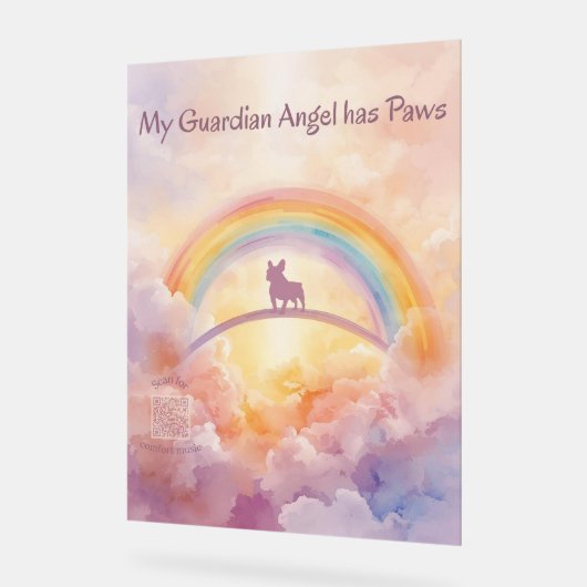 French Bulldog Rainbow Bridge Acrylic Sign Acrylschild (Winkel)