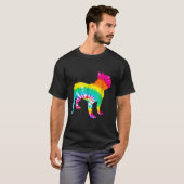 French Bulldog Rainbow Trippy Hippie Gefärbte Kraw T-Shirt (Vorne ganz)