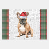 French Bulldog Red Green Holiday Plaid Christmas Geschenkpapier Set