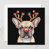 French Bulldog Reindeer Dog Lover Christmas Xmas Einladung (Vorne/Hinten)