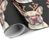 French Bulldog Reindeer Dog Lover Christmas Xmas Geschenkpapier (Rolleneckpunkt)