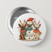 French Bulldog Rentierhunde Button (Vorne & Hinten)