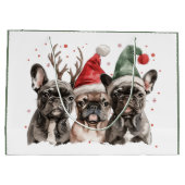 French Bulldog Rentierhunde Große Geschenktüte (Rückseite)