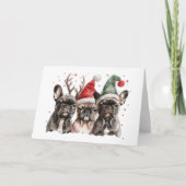 French Bulldog Rentierhunde Karte (Vorderseite)
