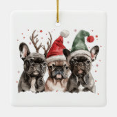French Bulldog Rentierhunde Keramikornament (Rückseite)