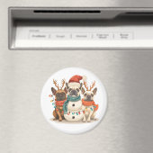 French Bulldog Rentierhunde Magnet (In Situ (Geschirrspüler))