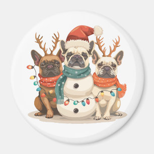 French Bulldog Rentierhunde Magnet