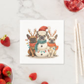 French Bulldog Rentierhunde Serviette (Beispiel)