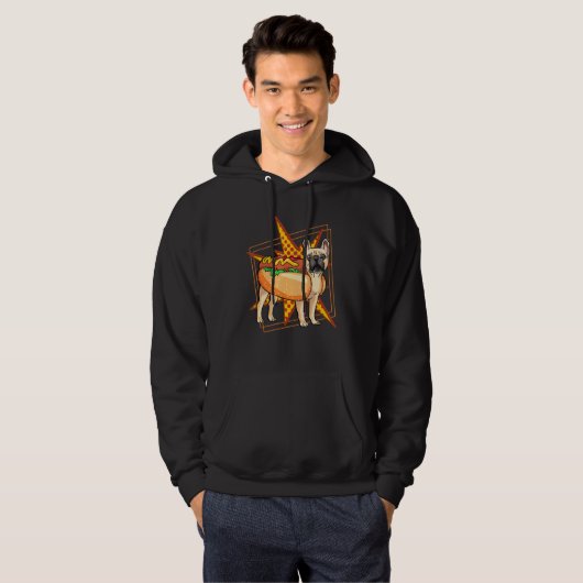French Bulldog Retro Hoodie (Vorne ganz)
