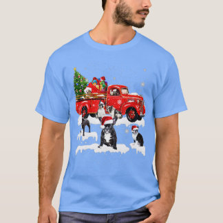 French Bulldog Riding Red Truck Xmas Frohe Weihnac T-Shirt