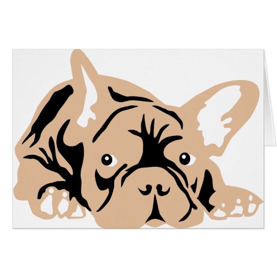French Bulldog rose Karte