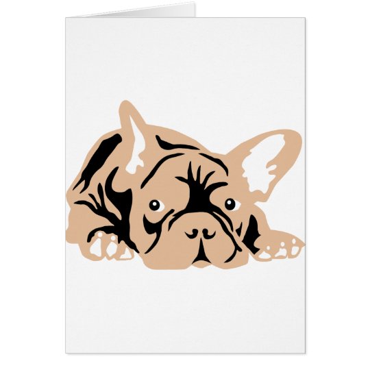 French Bulldog rose Karte