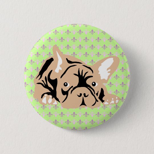 French Bulldog rose Runder Button 5,7 Cm