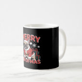 French Bulldog Santa Claus Hat Merry Christmas Dog Kaffeetasse (VorderseiteRechts)
