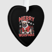 French Bulldog Santa Claus Hat Merry Christmas Dog Ornament (Vorderseite)