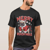 French Bulldog Santa Claus Hat Merry Christmas Dog T-Shirt (Vorderseite)