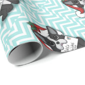 French bulldog Santa Claus Holiday Geschenkpapier (Rolleneckpunkt)