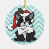 French bulldog Santa Claus Holiday Keramik Ornament (Vorne)