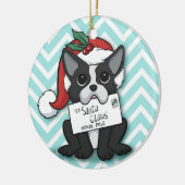French bulldog Santa Claus Holiday Keramik Ornament (Links)