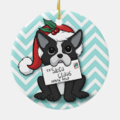 French bulldog Santa Claus Holiday Keramik Ornament (Hinten)