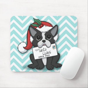 French bulldog Santa Claus Holiday Mousepad