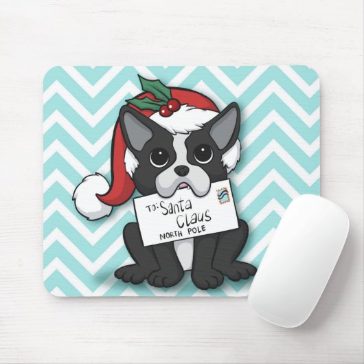 French bulldog Santa Claus Holiday Mousepad (Mit Mouse)