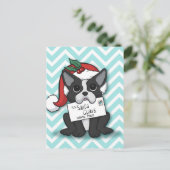French bulldog Santa Claus Holiday Postkarte (Stehend Vorderseite)