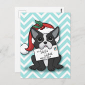 French bulldog Santa Claus Holiday Postkarte (Vorne/Hinten)