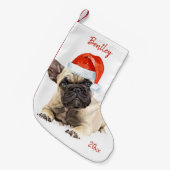 French Bulldog Santa Dog Niedlicher Welpe Weihnach Kleiner Weihnachtsstrumpf (Vorderansicht (hängend))