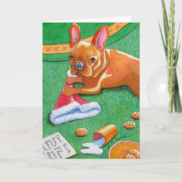 French Bulldog Santa's Hat Feiertagskarte