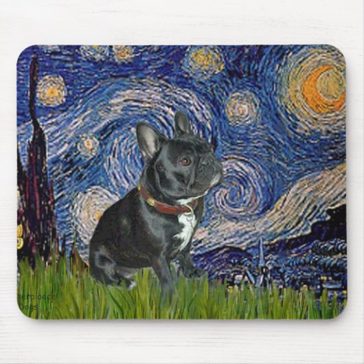 French Bulldog (schwarz 11) - Starry Night Mousepad (Vorne)