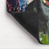 French Bulldog (schwarz 11) - Starry Night (vert) Mousepad (Ecke)