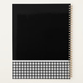 French Bulldog Schwarz-weiß Gingham Individuelle N Planer (Rückseite)