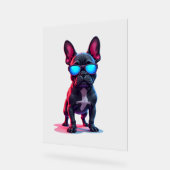 French Bulldog SciFi mit Cooler Sonnenbrille Acrylschild (Winkel)