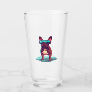 French Bulldog SciFi mit Cooler Sonnenbrille Glas