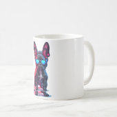 French Bulldog SciFi mit Cooler Sonnenbrille Kaffeetasse (VorderseiteRechts)