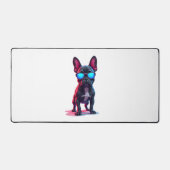 French Bulldog SciFi mit Cooler Sonnenbrille Schreibtischunterlage (Vorderseite)