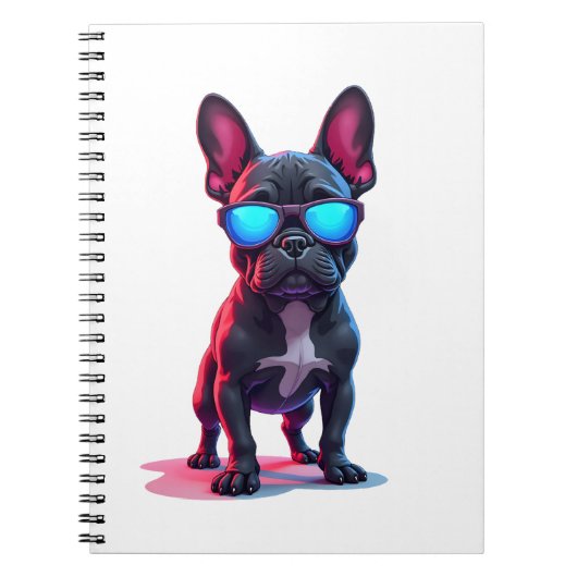 French Bulldog SciFi Wearing Cool Sunglasses Notizblock (Vorderseite)