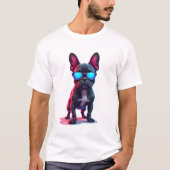 French Bulldog SciFi Wearing Cool Sunglasses T-Shirt (Vorderseite)