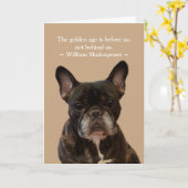 French Bulldog Shakespeare Happy Birthday Karte (Gelbe Blume)