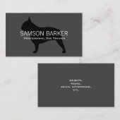 French Bulldog Silhouette Black on Grey Dog Lover Visitenkarte (Vorne/Hinten)
